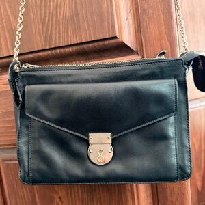 BLACK LEATHER CROSSBODY